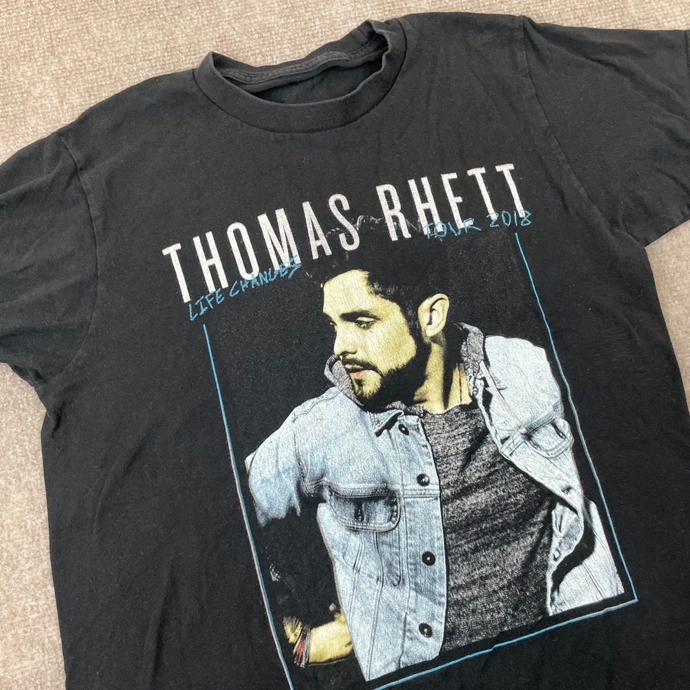 Thomas Rhett‎ Life Changes Tour 2018 T Shirt Mens Small Black Crew Neck Pullover